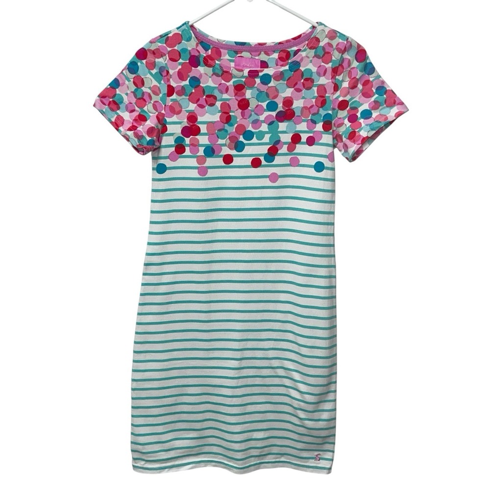 Joules T-Shirt Dress Women's Size 4 Riviera Striped Polka Dot‎ Spring Summer